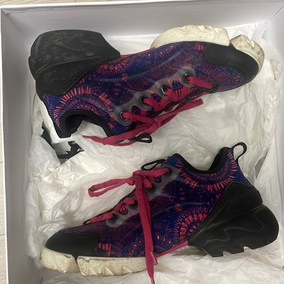 Christian Dior Firework Print D Connect Sneakers Blue Pink Black White Logo 36 - Picture 6 of 9